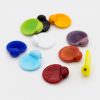 LAMP GLASS BEADS - FAN SHAPE - SINGLE COLOR - SHINE FINISH