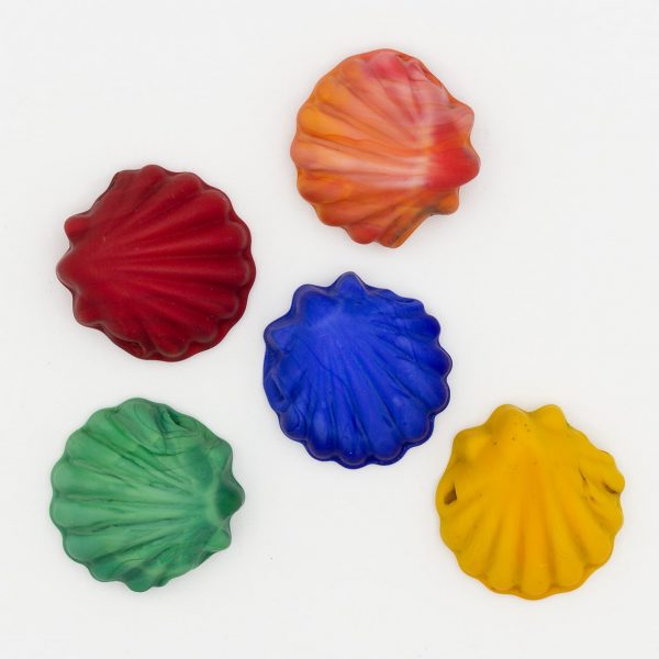 LAMP GLASS BEADS - SHELL SHAPE - SINGLE COLOR - MATT FINISH