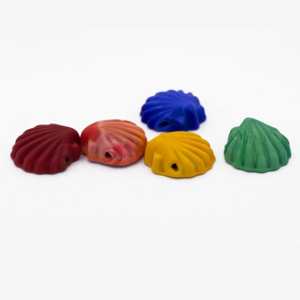 LAMP GLASS BEADS - SHELL SHAPE - SINGLE COLOR - MATT FINISH