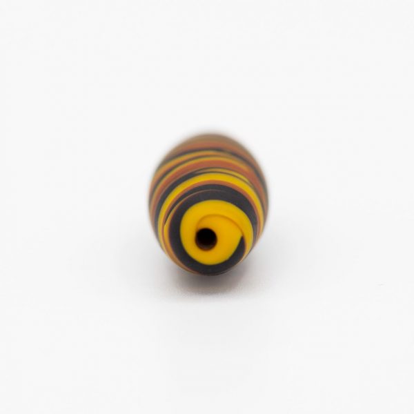 LAMP GLASS BEADS - OVAL SHAPE - STRIPES - MATT FINISH