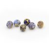 PERLA IN VETRO A LUME - FORMA SFERICA CON FOGLIA D'ORO, MURRINE E FILIGRANA - FINITURA LUCIDA