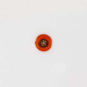 PERLA IN VETRO A LUME DI FORMA SCHIACCIATA CON MURRINE - FINITURA SATINATA
