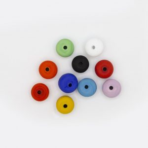 PERLA IN VETRO A LUME DI FORMA A RONDELLA - FINITURA SATINATA