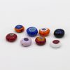 LAMP GLASS BEADS - FLAT SHAPED - WITH MURRINAS - SHINE FINISH