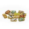 PERLA IN VETRO A LUME - FORMA RETTANGOLARE CON FOGLIO D'ORO E MURRINE - FINITURA LUCIDA
