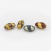 LAMP GLASS BEADS - OVAL SHAPED - GOLD FOIL, MURRINAS- SHINE FINISH